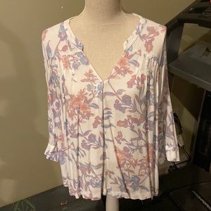 Tunic, high-low bohemian blouse, size L